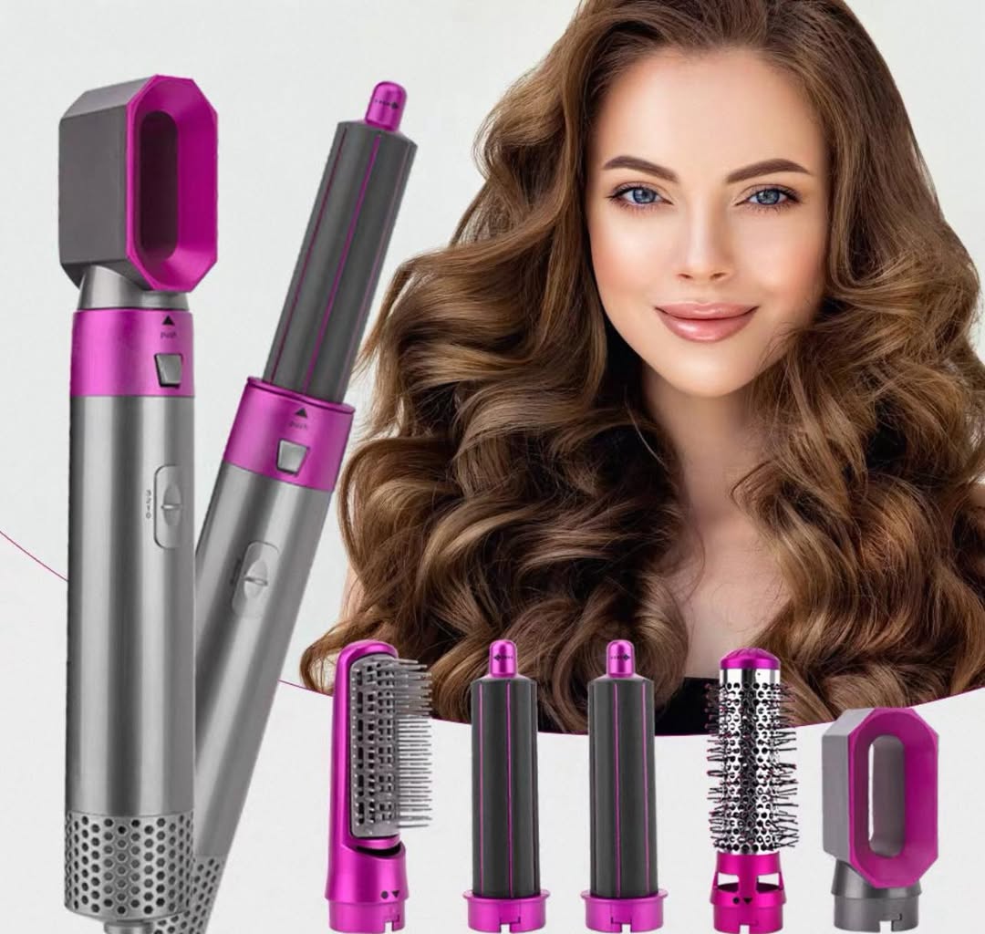Cepillo 5 en 1 - versión rosa con accesorios